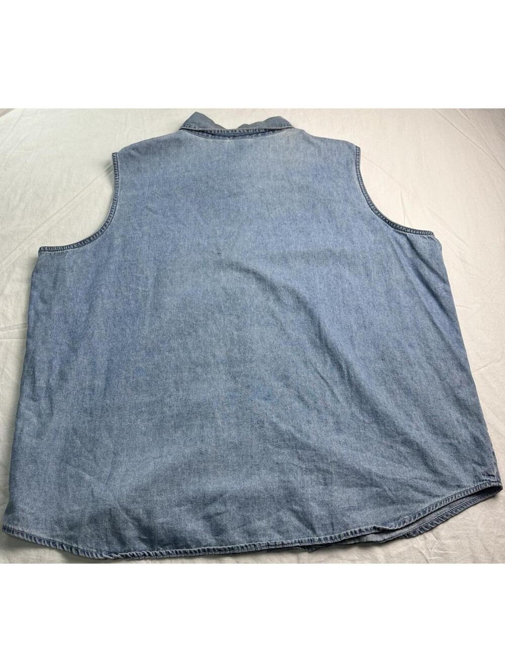 🦋 Vtg 90s Looney Tunes Tweety Y2K Sleeveless Womens Tank Top Denim 24W 25-6 🐥 - Picture 5 of 8